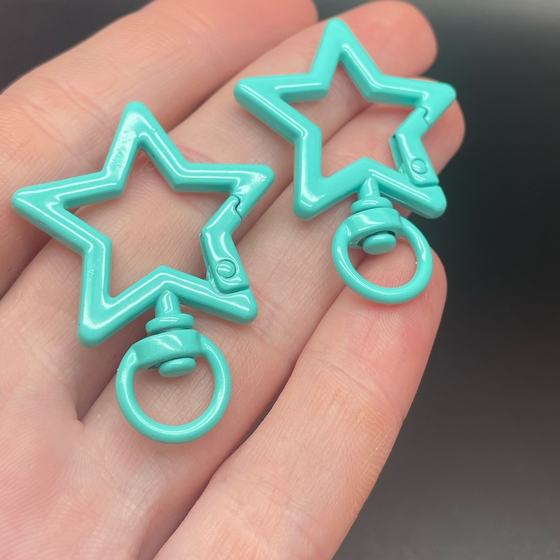30,5*40мм , Замок крупный звезда бирюзовая эмаль 