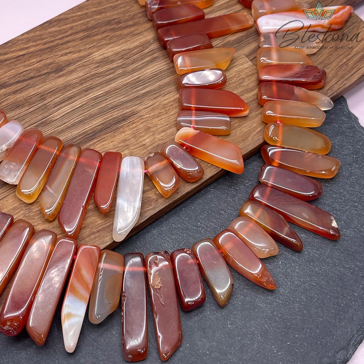 Сердолик бруски (16-48)*(8-10) мм 