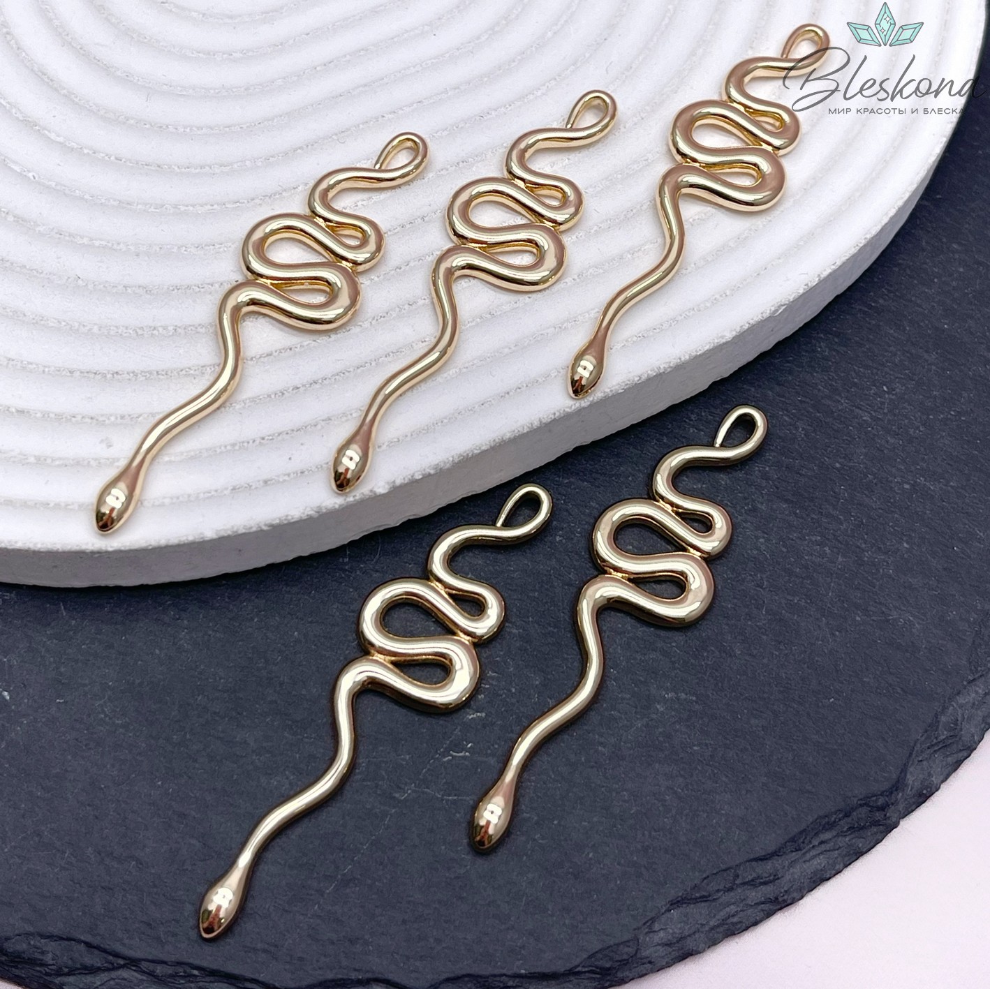 59*15,5 мм Цвет золото, Подвеска змея гладкая