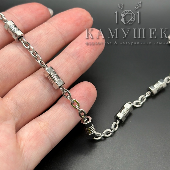 Цепь №157 цвет серебро 10*5 мм