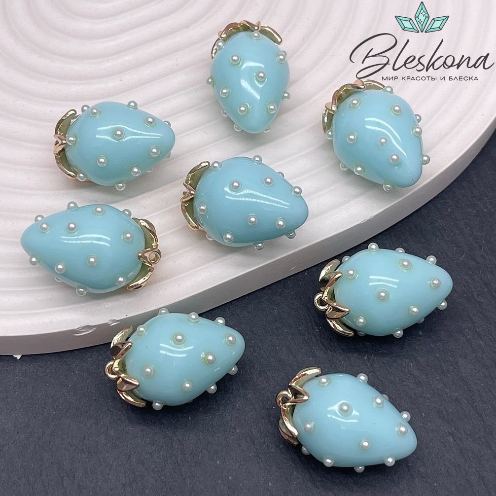 25*17 мм Цвет золото, Подвеска клубничка тиффани