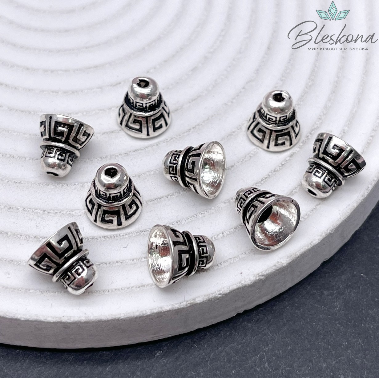 10*9,5 мм Концевик мельхиор узор №2 Египет