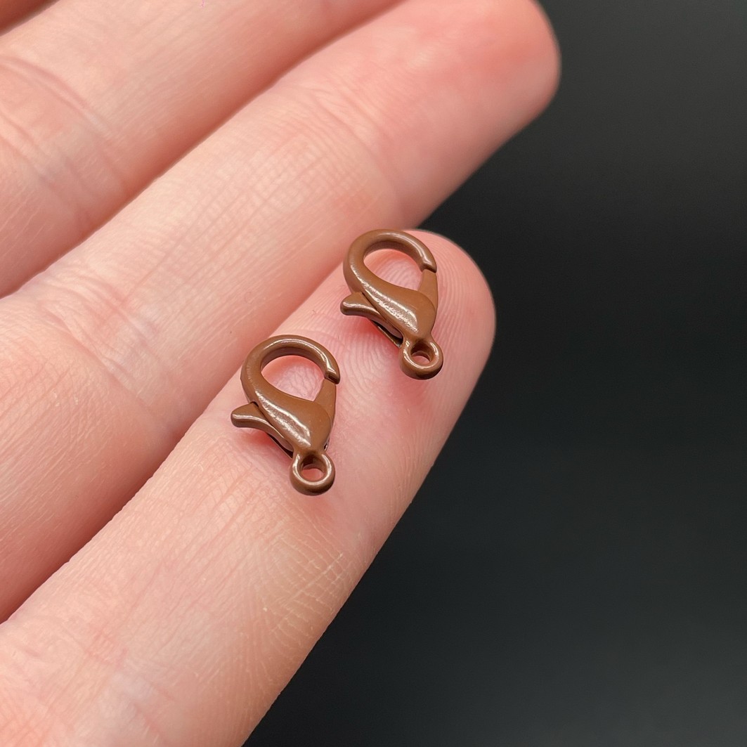 12 мм , Замок круглый  коричневая эмаль