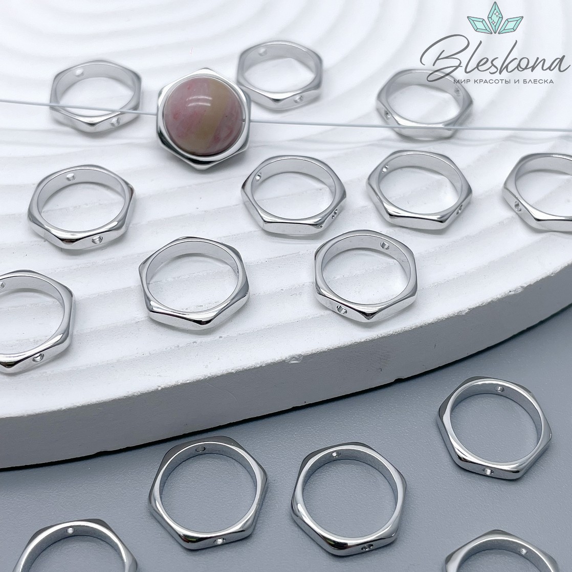 13,5*2,5 мм Цвет серебро, Коннектор шестигранник 