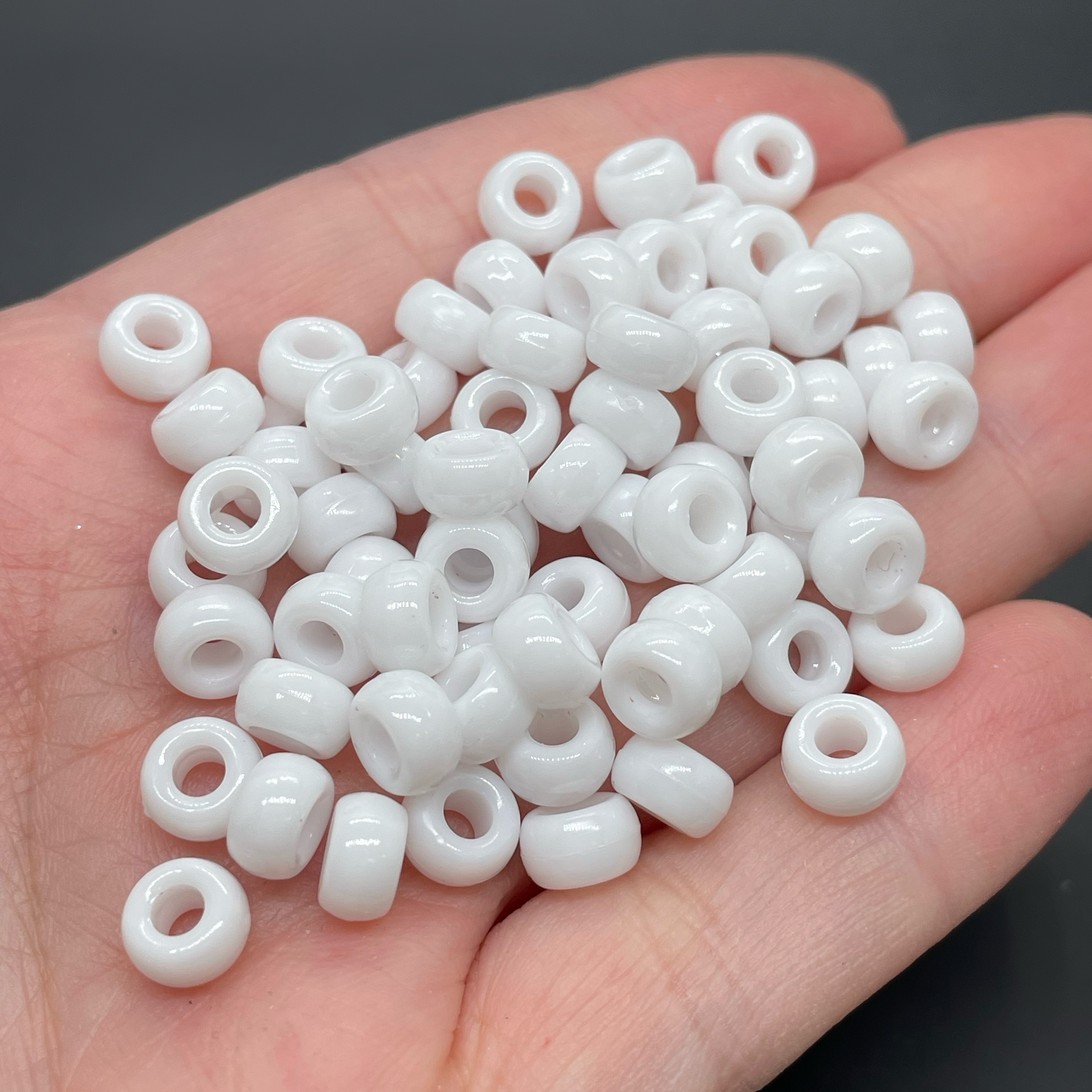 4*7 мм, Бусина рондель, цвет белый уп.10 гр