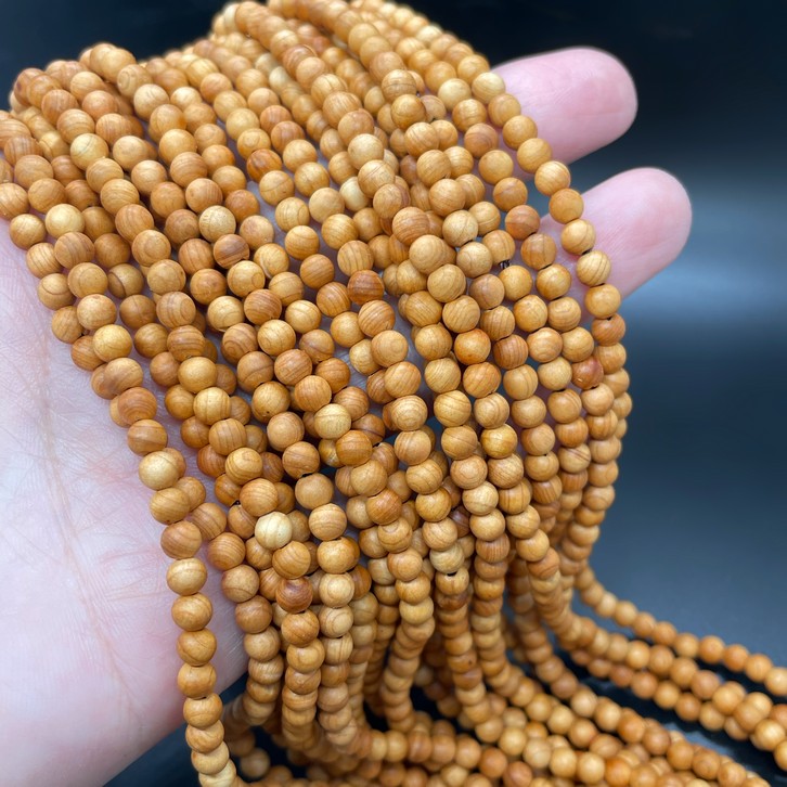 4 мм, Деревянные бусины медовые