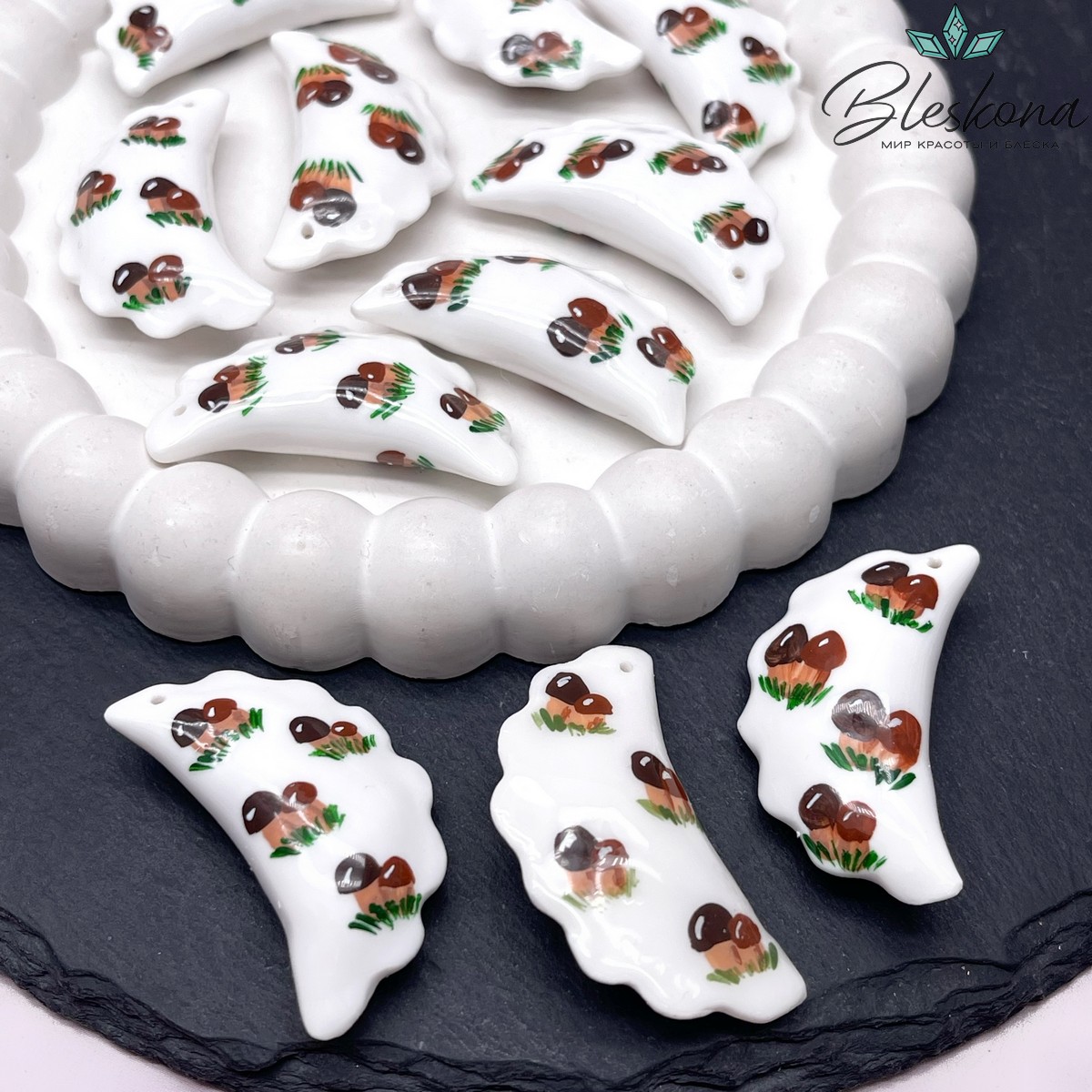 40*23 мм Подвеска Вареник с грибами