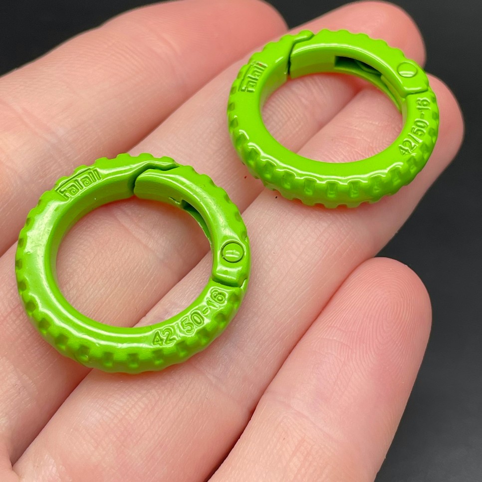 25мм , Замок круг -колесо зеленая эмаль 