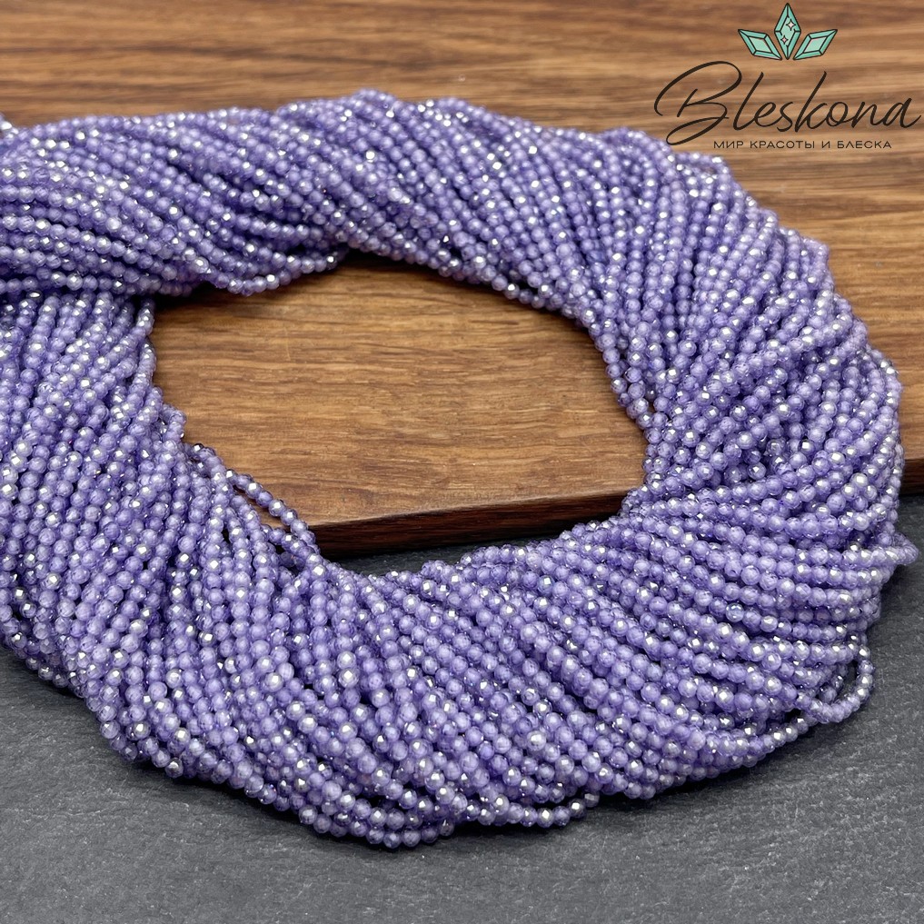 Циркон огранка сиреневый 2 мм (кубический цирконий, фианит) 