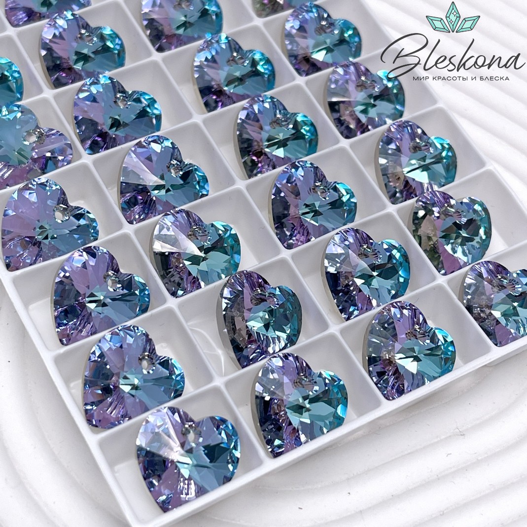 6228 Xilion Heart 14,4*14 мм Crystal Vitrail Light (VL)