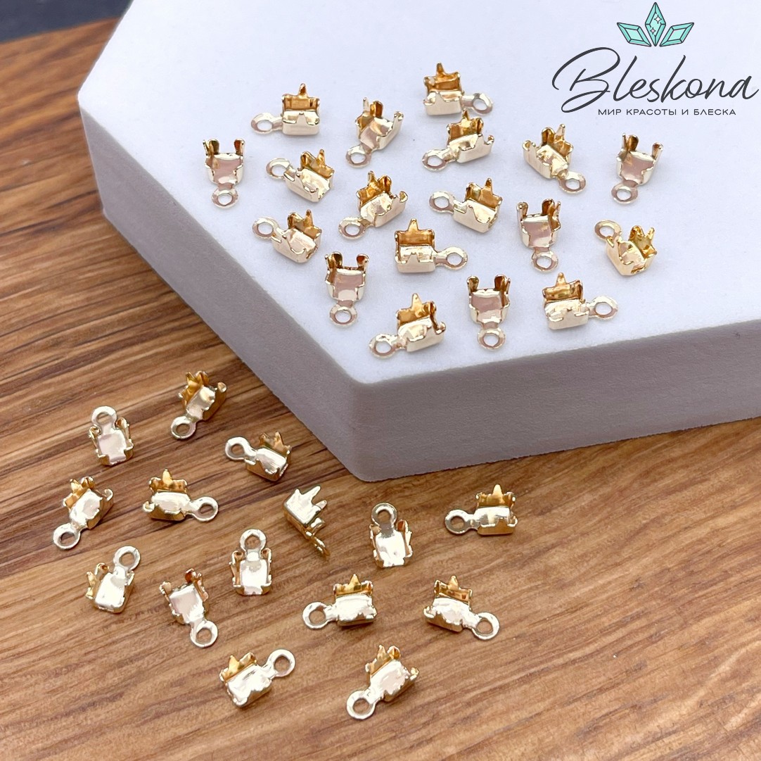 Концевик с цапами, цвет золото 7*3,5мм