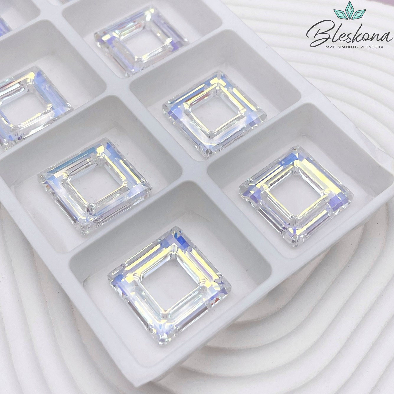 4439 Square Ring 20 мм Crystal AB