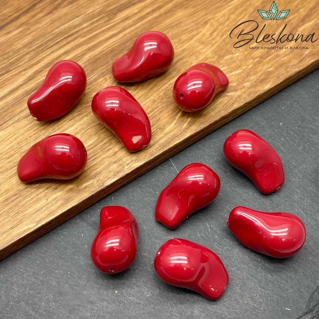 15*25 мм, Жемчуг Майорка цвет красный №1 (штучно)
