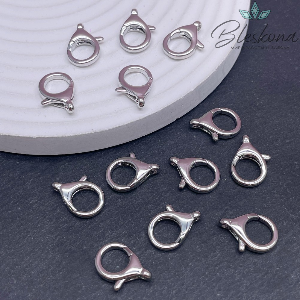 16,5 мм Цвет серебро, Замок округлый 