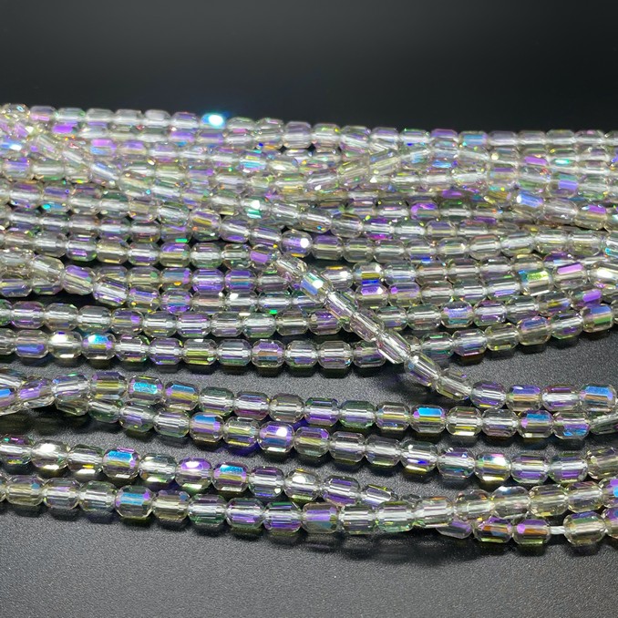 4*5 мм Стекло Lux, цилиндр мини, цвет серо- голубой