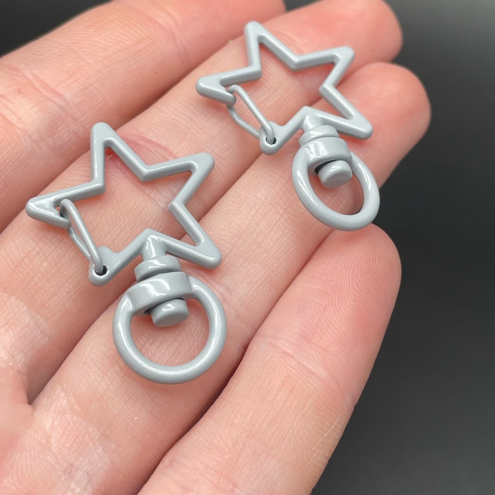 23*35мм , Замок крупный звезда серая  эмаль 