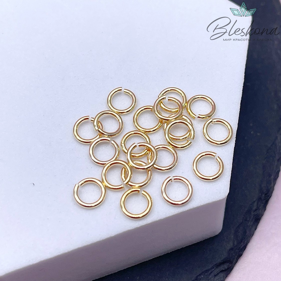 Колечки разъемные уп.1 г, цвет золото 6*1мм 