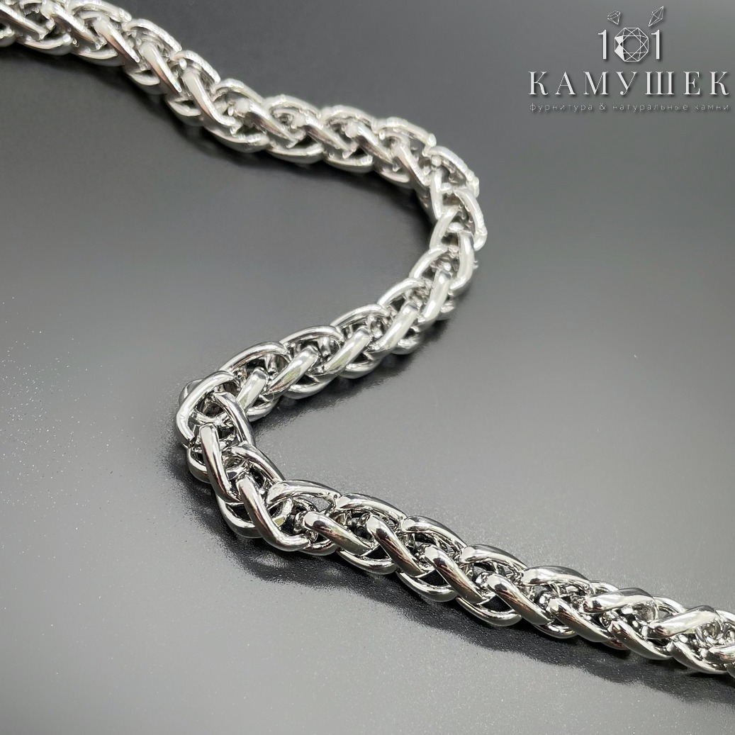 Цепь №125 цвет серебро 6*4 мм