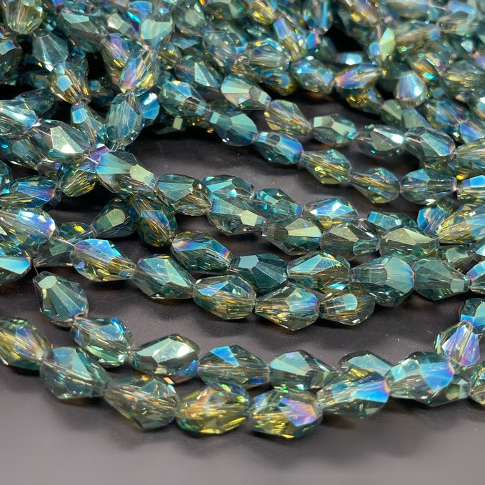 7*11,5 мм Стекло Lux, ракушка, цвет зеленый