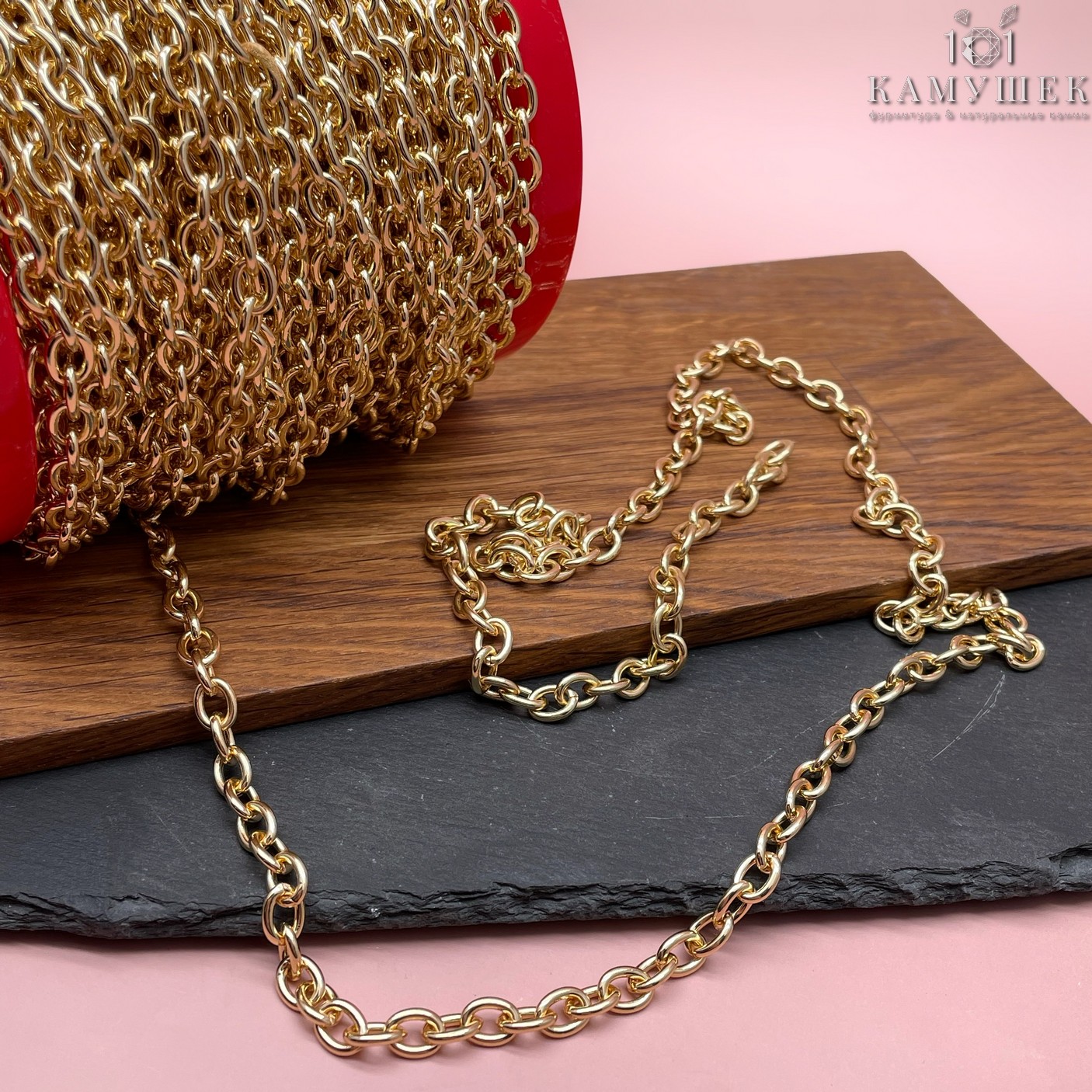 Цепь №154-1 цвет золото 8*6 мм