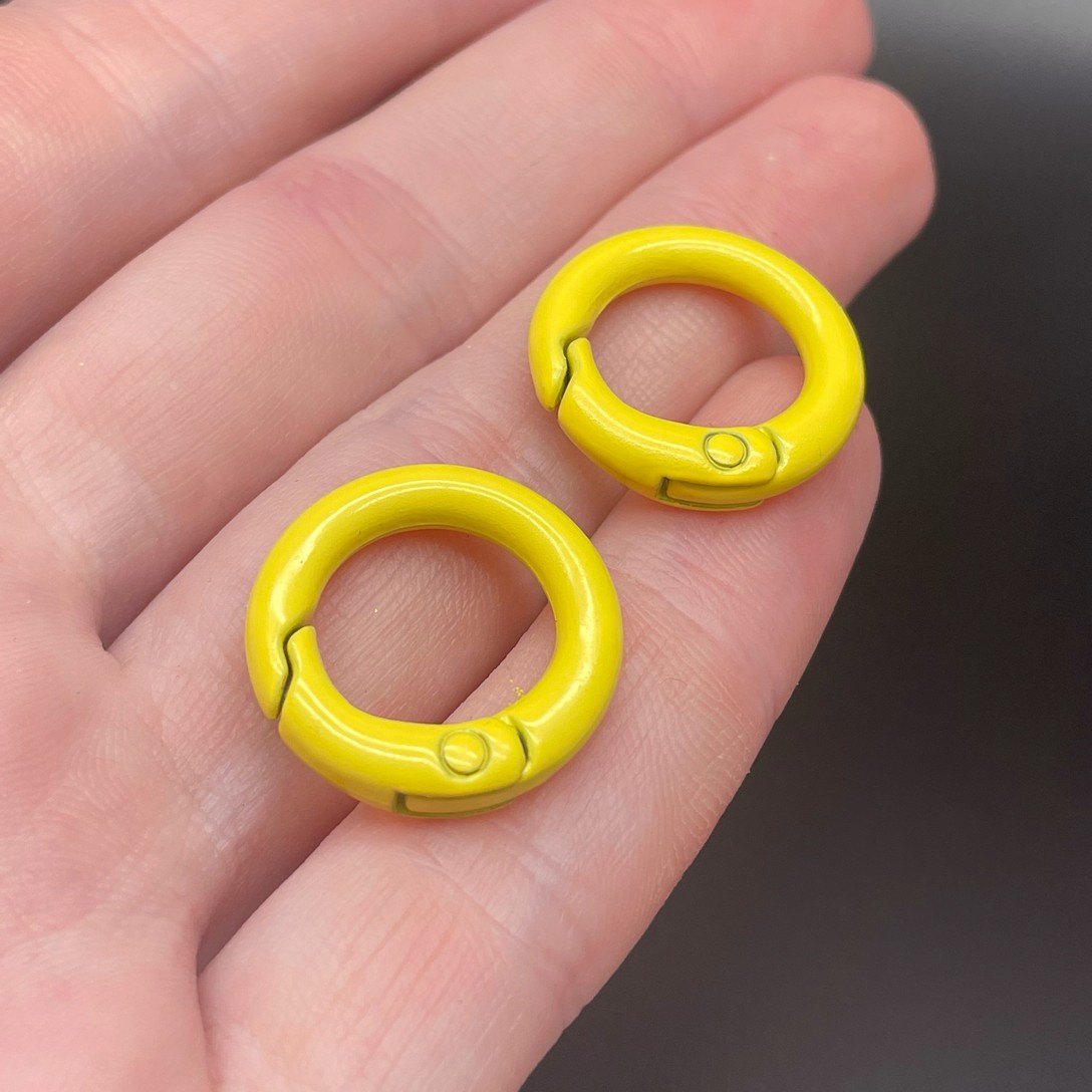 20мм , Замок круг желтая эмаль 