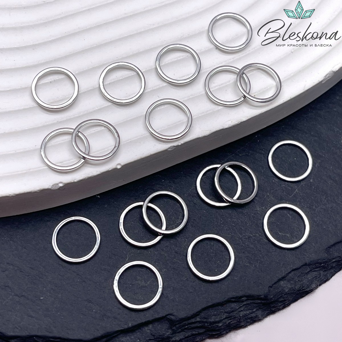 10*1 мм Цвет серебро, Подвеска кольцо уп. 10 шт