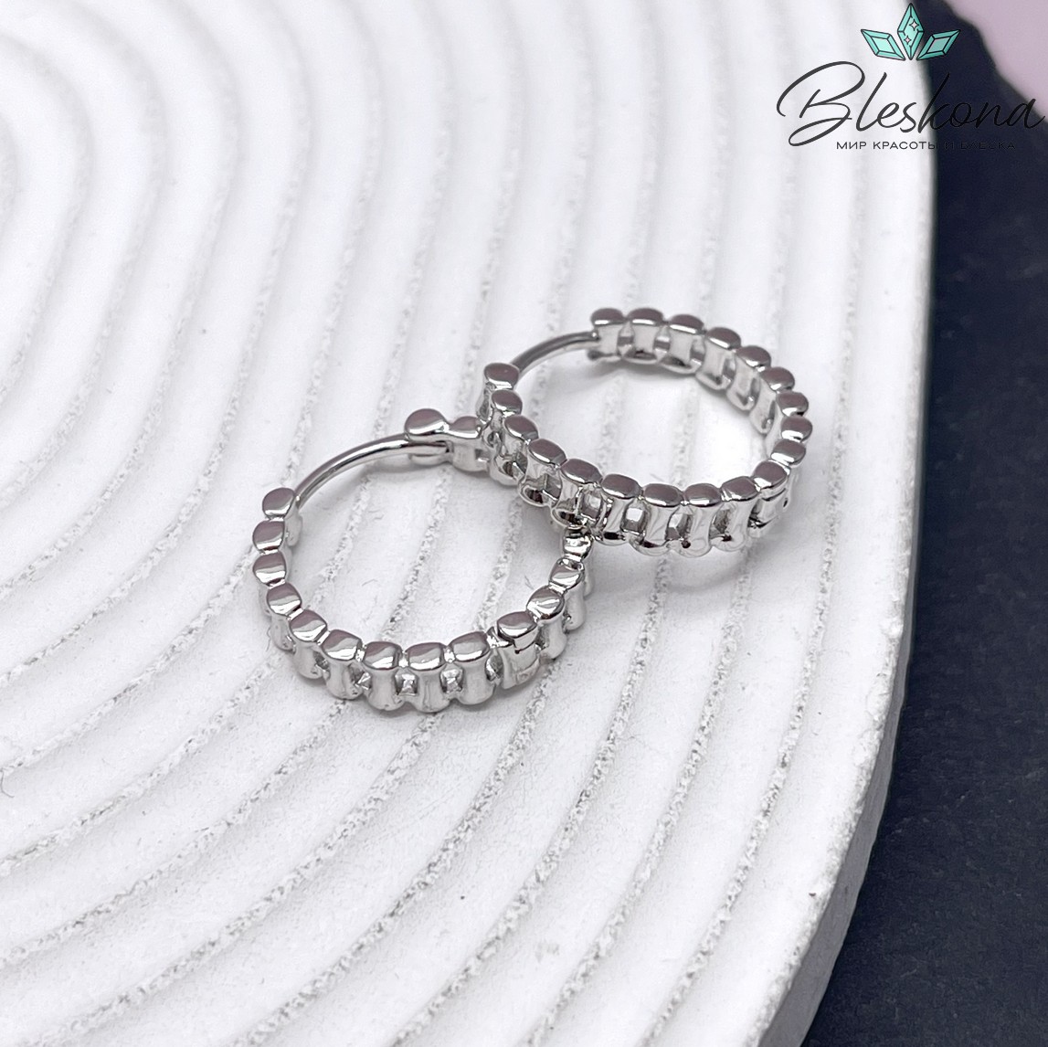 20мм Цвет серебро, Швензы бублик Конго на увеличение Люкс