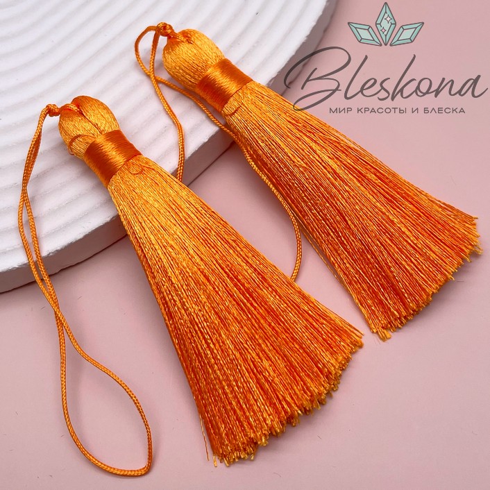 Кисть вискозный шелк Оранжевая 8*1 см