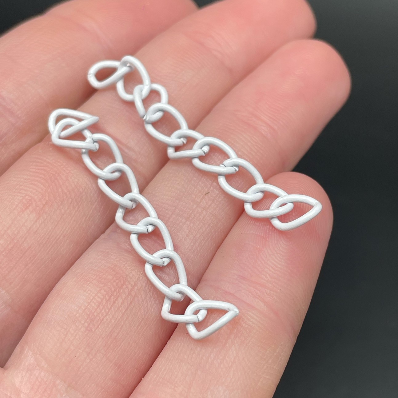 4,5 мм , Цепочка - удлинитель белая эмаль