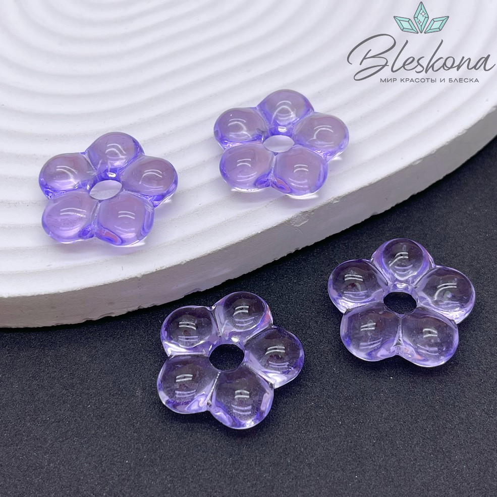 24 мм  Подвеска цветок фиолетовый