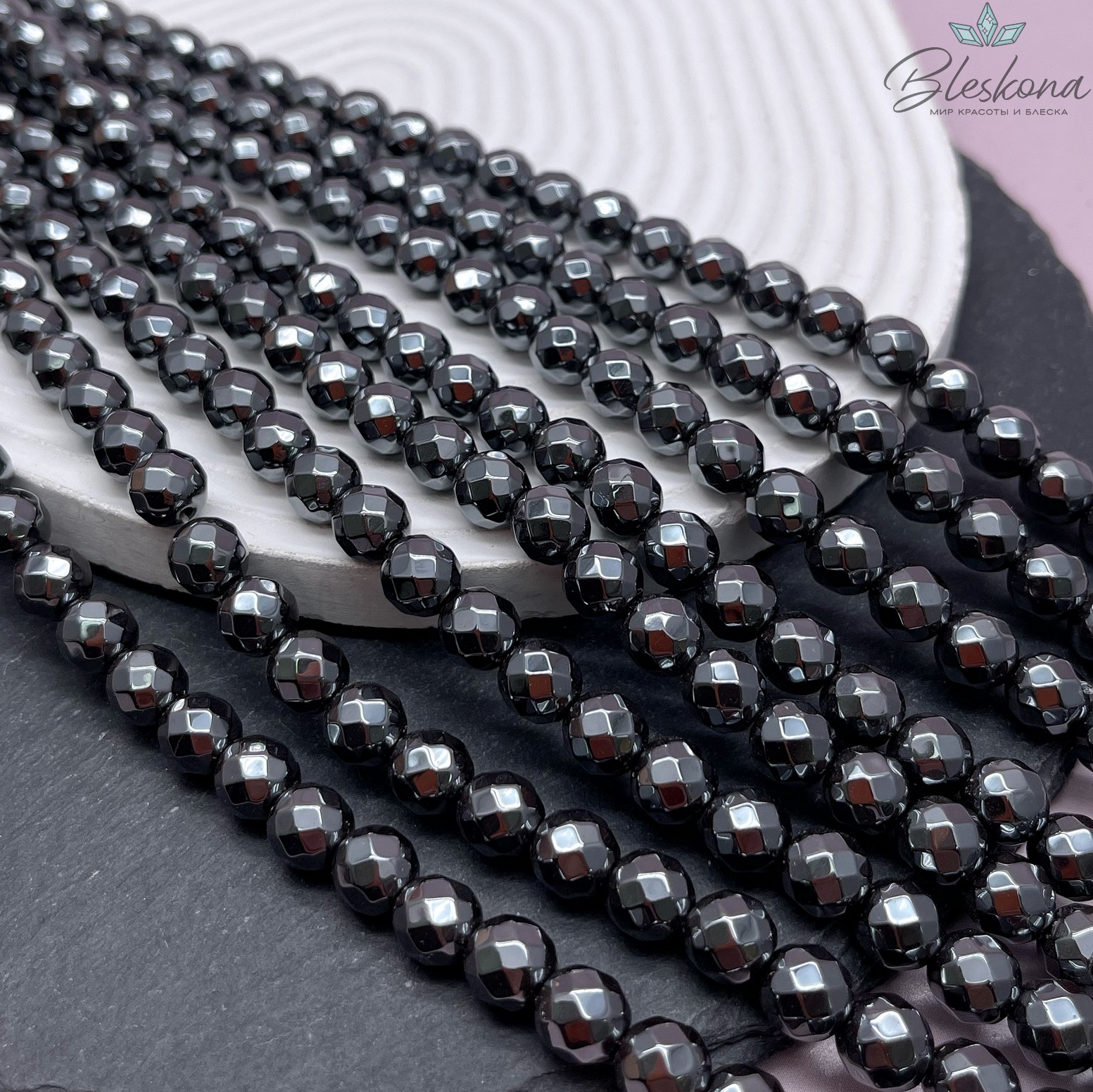 8мм Гематин имитация, огранка