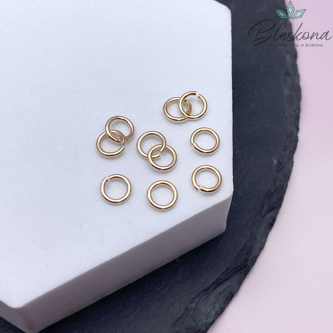 6*1 мм Цвет золото, Колечки уп. 1 гр. 