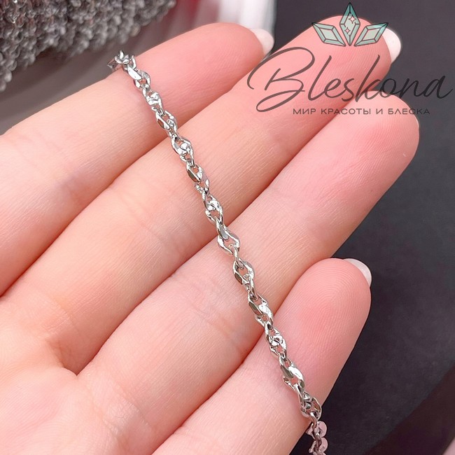 Цепь №57 цвет серебро 3*4,4 мм