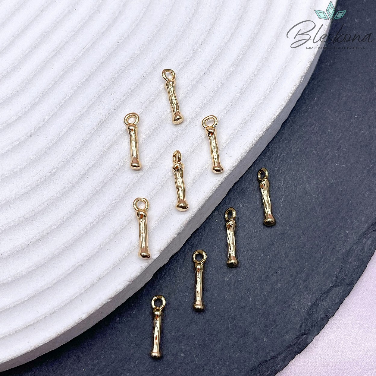 12 мм Цвет золото, Буквы веточки I  