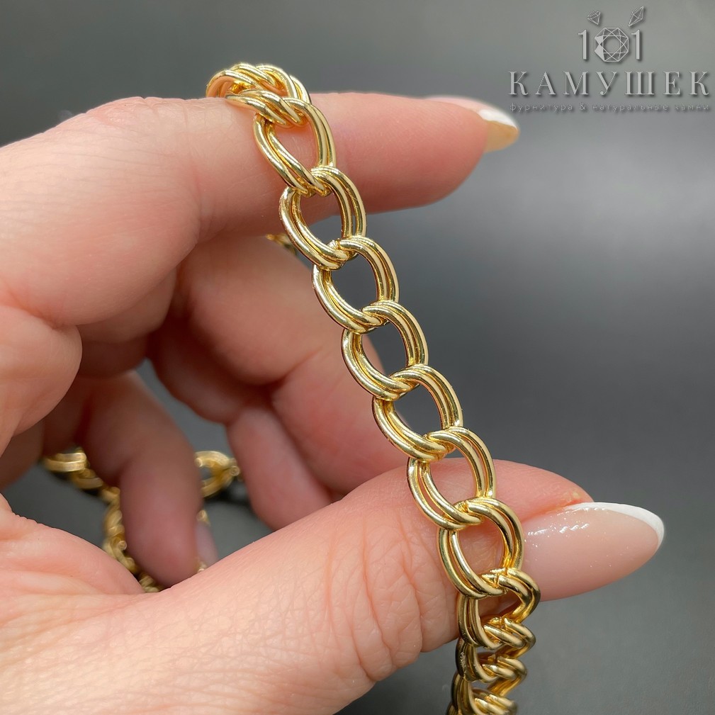 Цепь №63-1 цвет золото 10,5*9,3 мм
