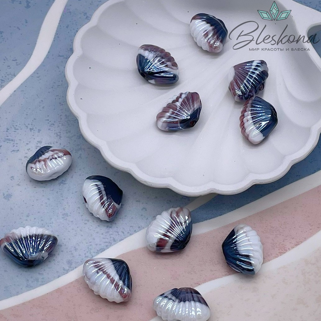 14,5*21 мм Бусина ракушка темно-пурпурная