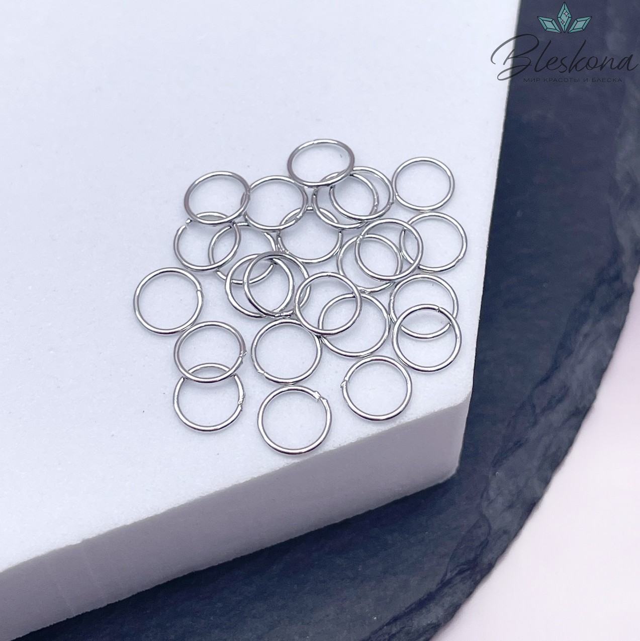 Колечки неразъемные, цвет серебро уп. 1 гр  6*0,6 мм Люкс