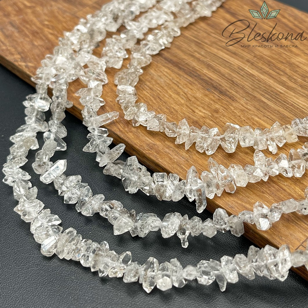 Херкимерский алмаз (кварц) бусины поперек 10-11 мм