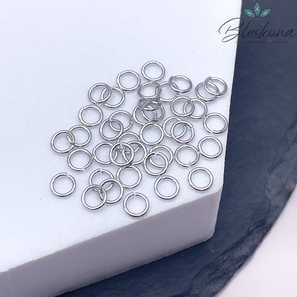 Колечки пакет 1 г цвет серебро 4*0,6 мм Люкс