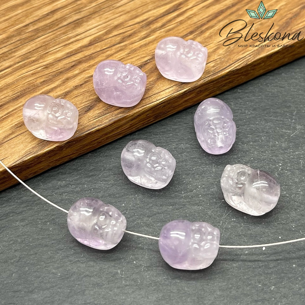 13*9 мм Резная бусина Пи Яо Лавандовый Аметист