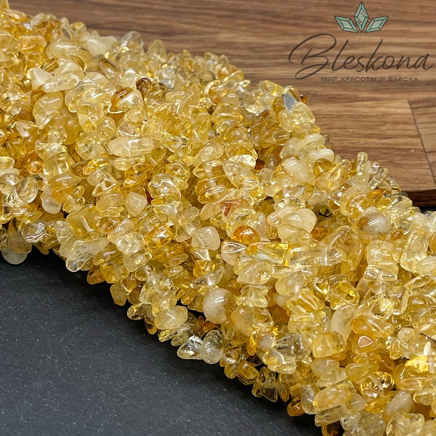 Крошка Цитрин ширина бусин ~ 7-11 мм