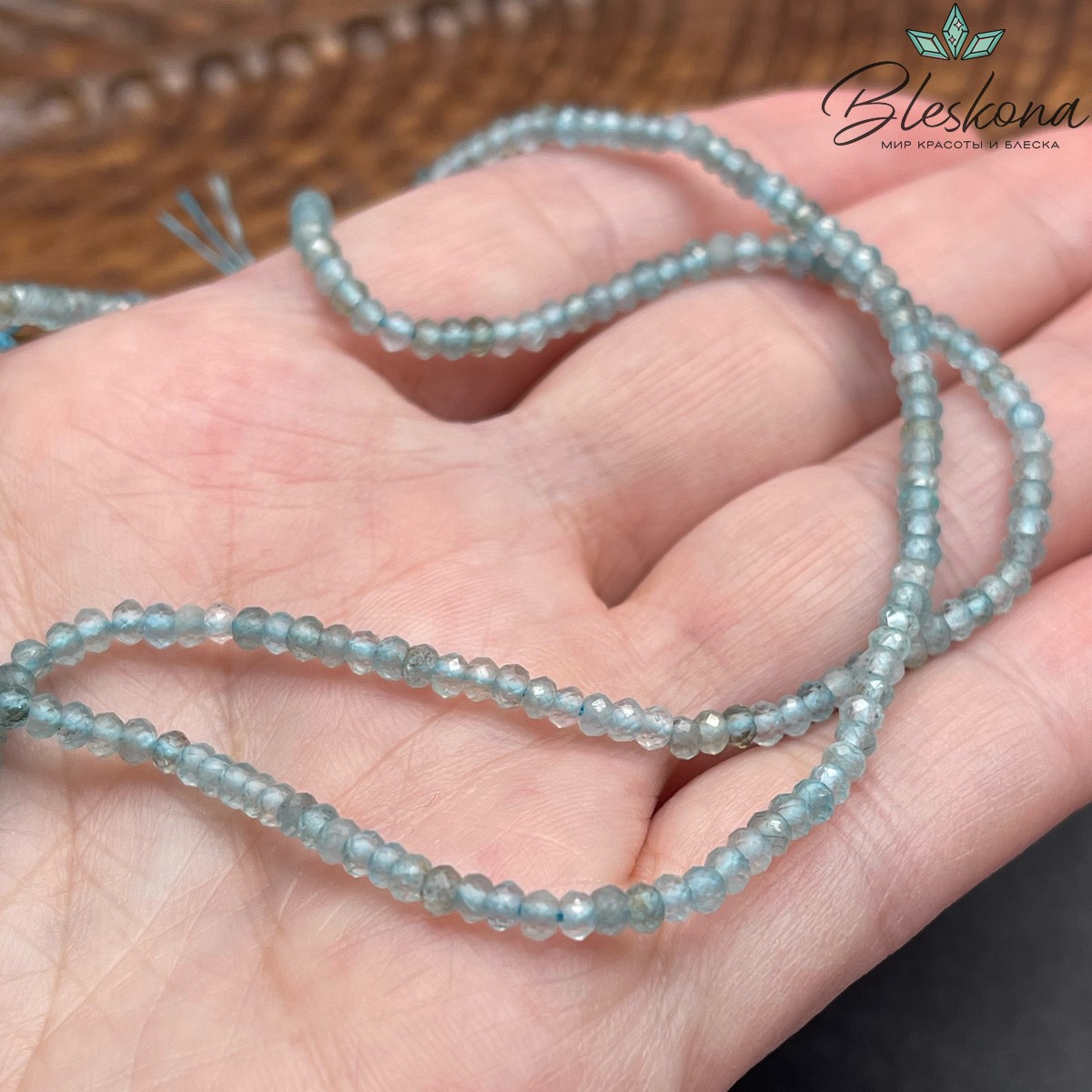 Апатит рондели микроогранка 2*3 мм №1