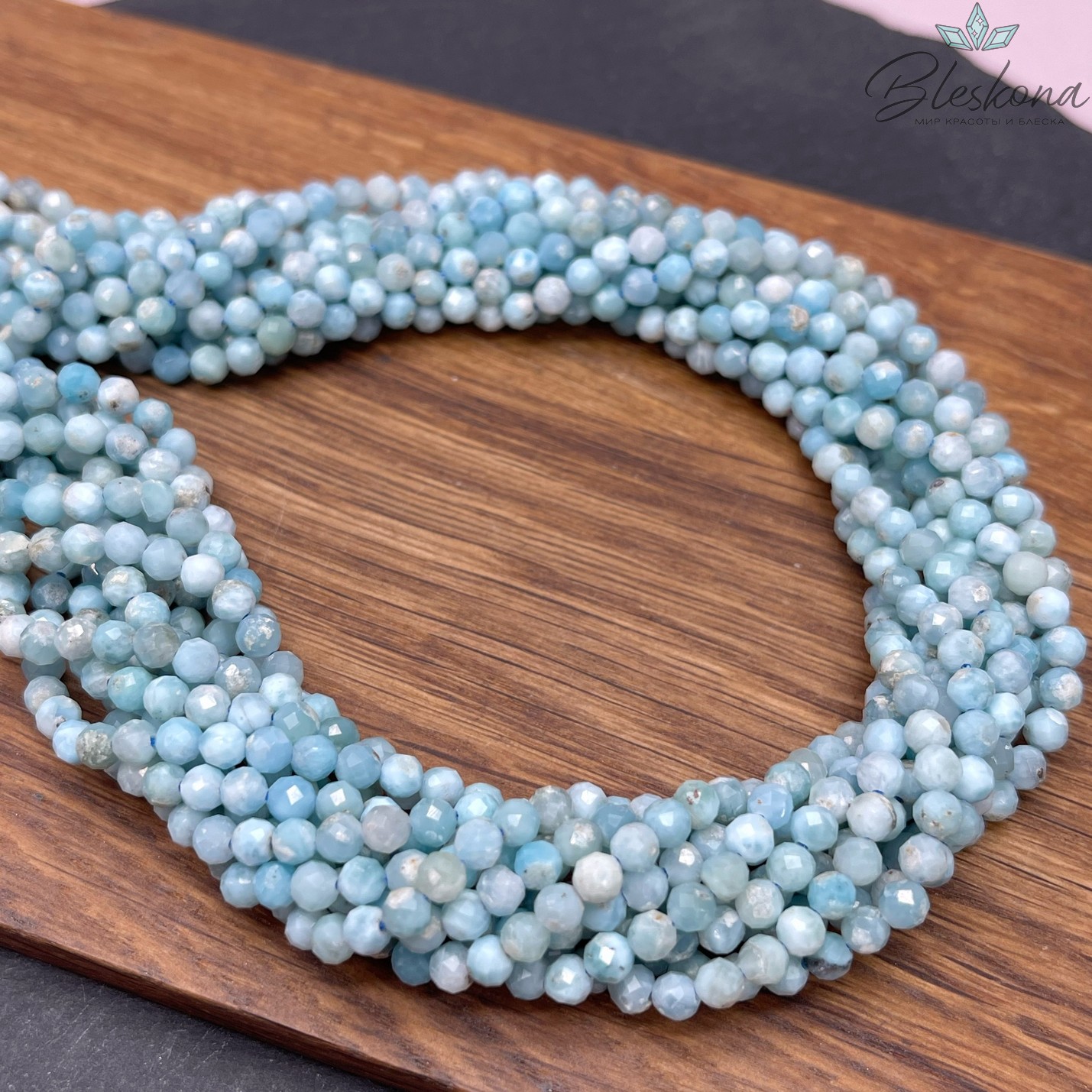 Ларимар алмазная огранка №2 4 мм