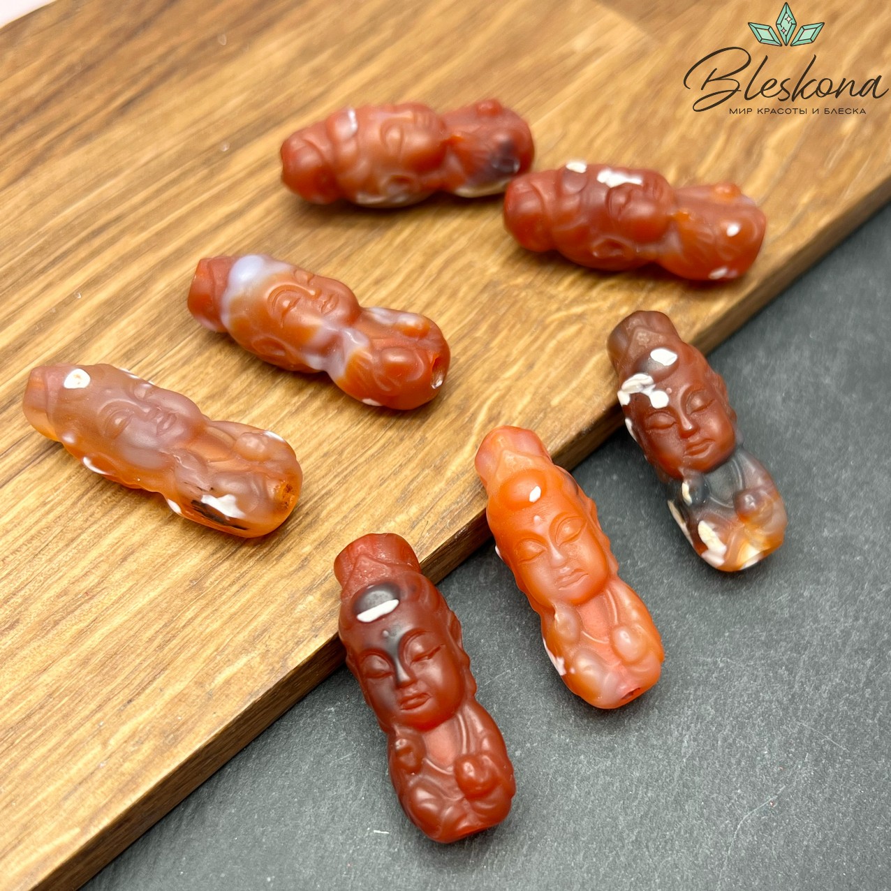 33*13 мм Резная бусина Гуань Инь (богиня милосердия) из Агата