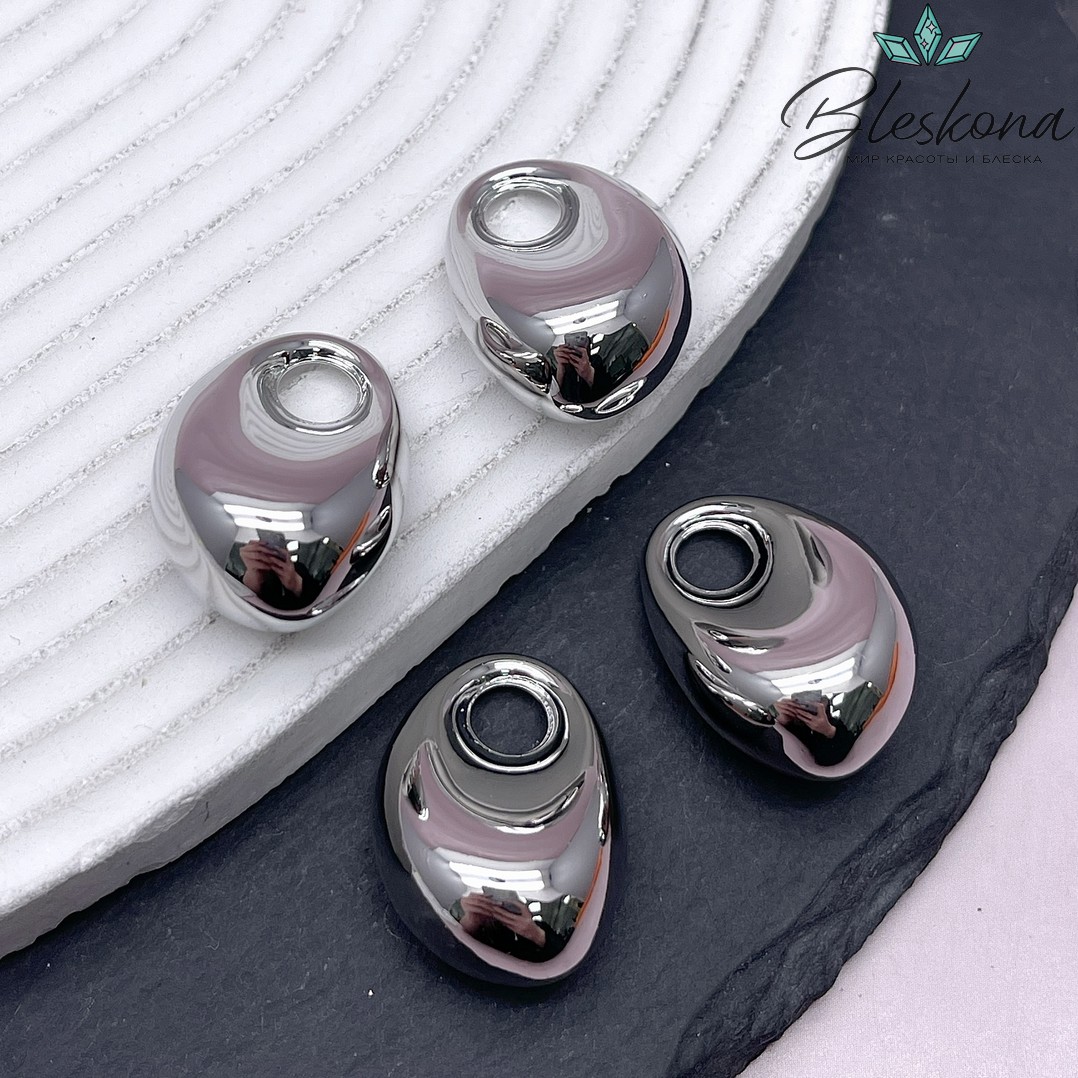 25*18 мм Цвет серебро, Подвеска бублик