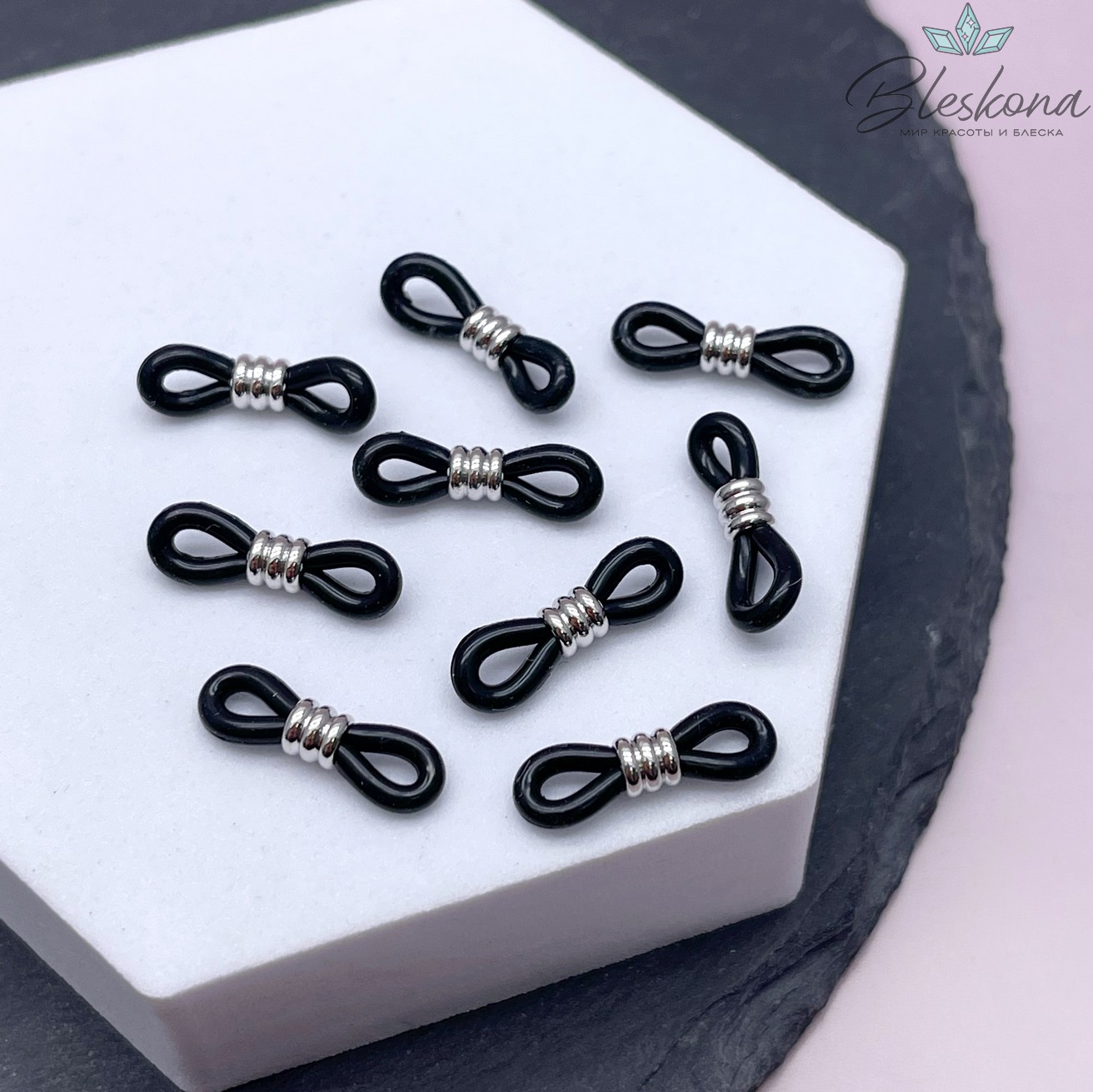 18 мм Цвет серебро, Держатель силиконовый черный