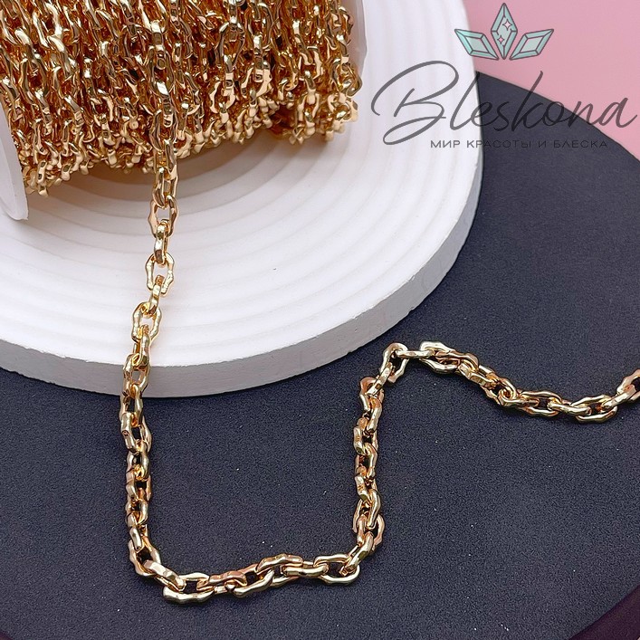 Цепь №134-2-1 цвет золото 9,5*6 мм