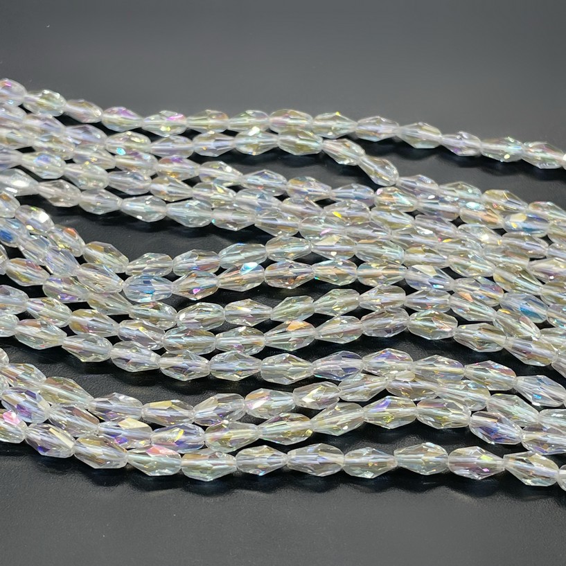 4*7,5 мм Стекло Lux, ракушка мини, цвет прозрачный с переливом