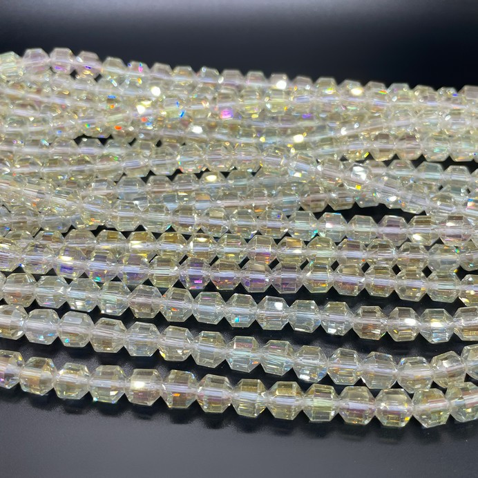 7 мм Стекло Lux, многогранник, цвет песочный с переливом