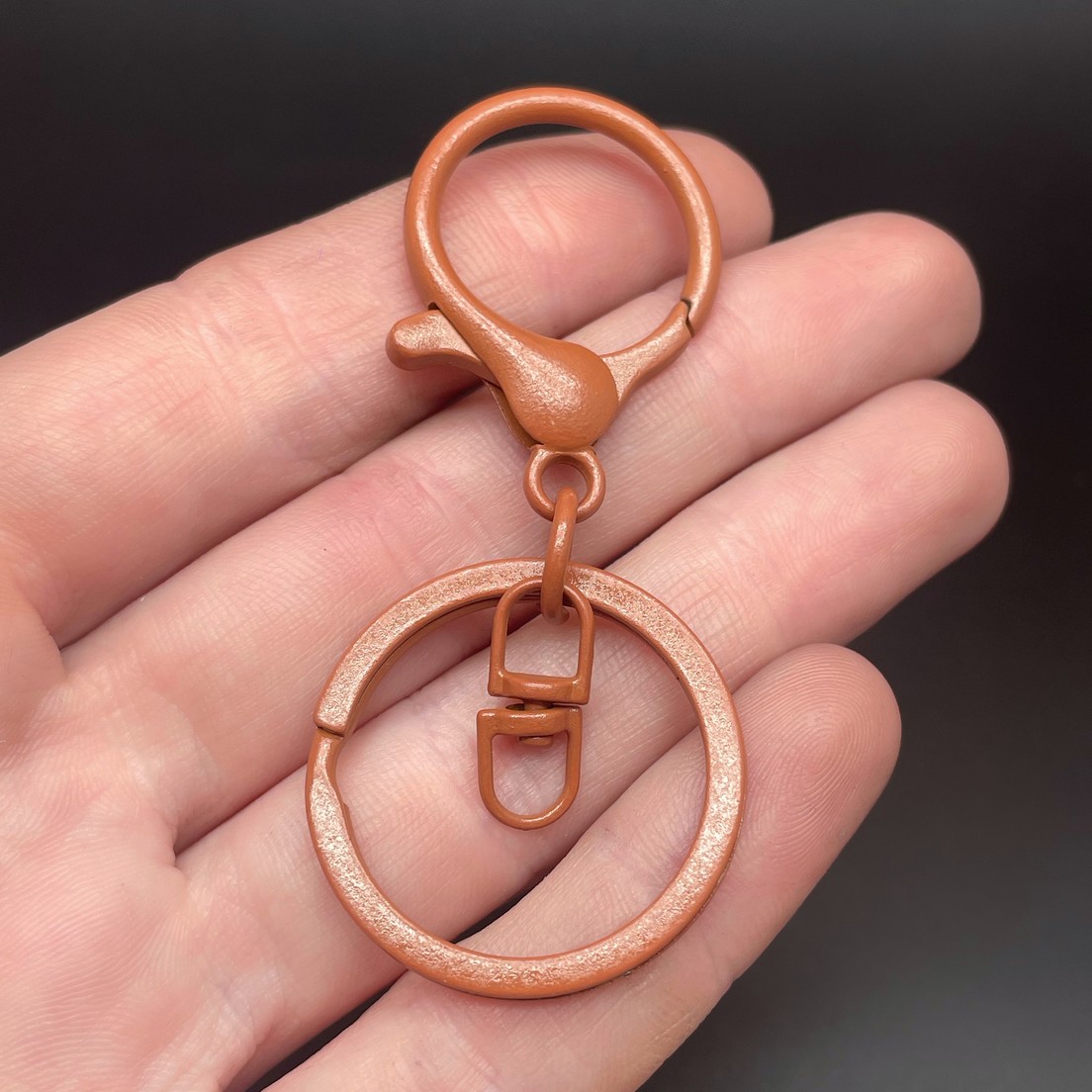 30 мм, Основа для брелока  темно-коричневая эмаль круглый замок